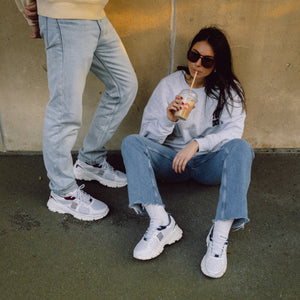 FELT MARINE ambiance — sneaker vegan bleu marine upcyclée design belge | Balao Shoes